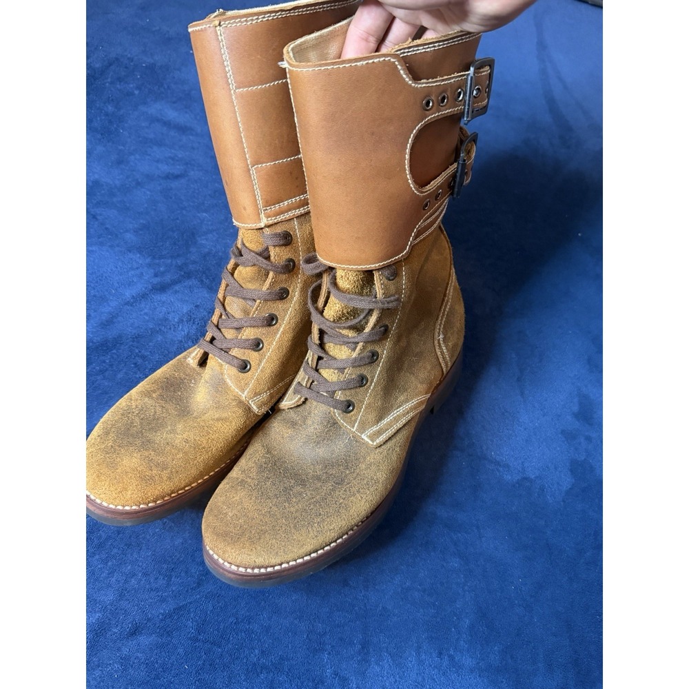 WWII US Army M-1943 Double Buckle Combat Service Boots Roughout Leather 9.5 E - Picture 9 of 11